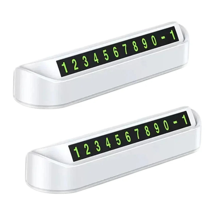 1/2/3/4pcs Portable Car Phone Number Card Temporary Parking Card Plate Telephone Number Car Park Stop Automobile Accessories Oasis Select White 2pcs