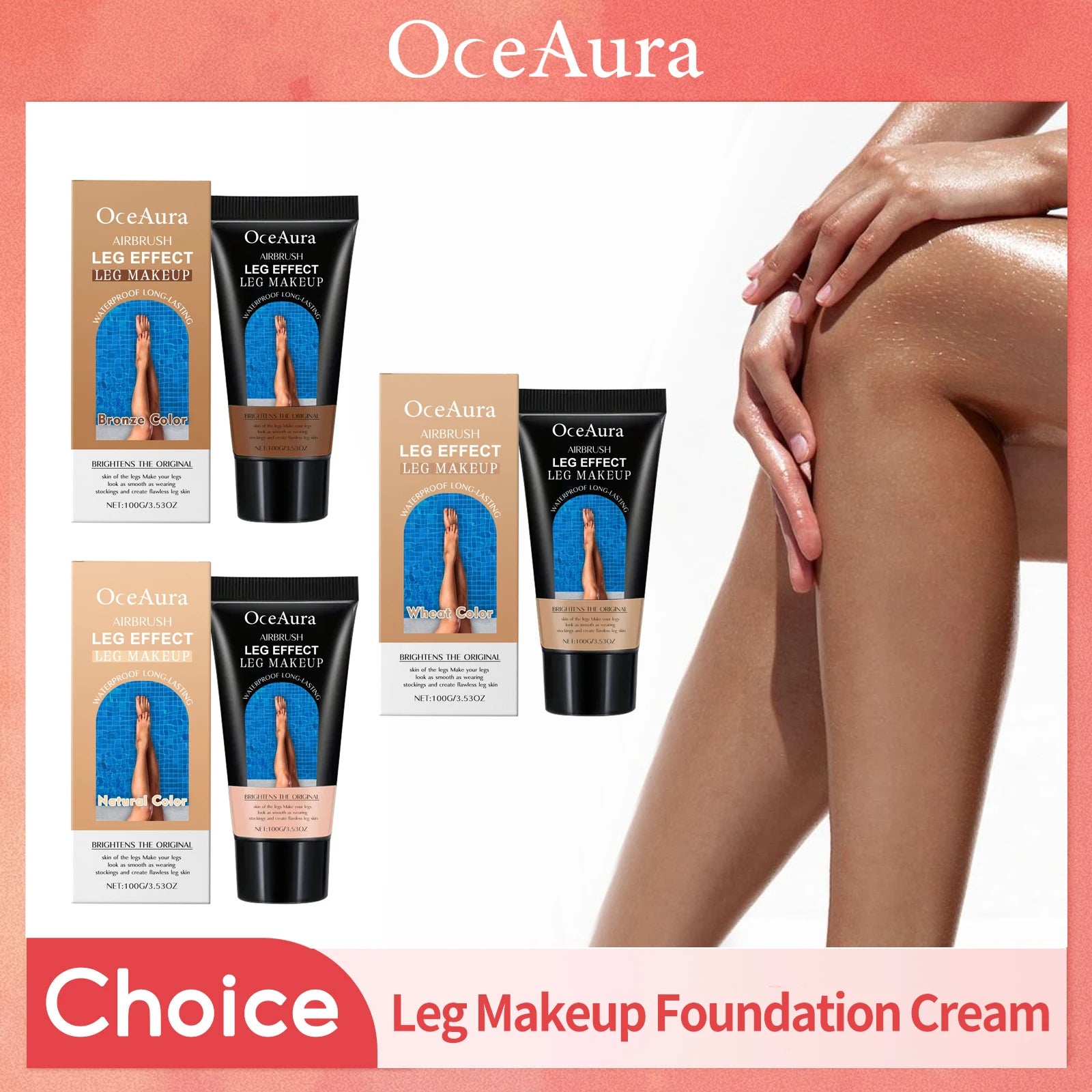 Leg Makeup Lotion Even Skin Tone Lasting Fake Tanning Wheat Tan Brown Skin Enhancer Waterproof Moisturizing Leg Foundation Cream Oasis Select
