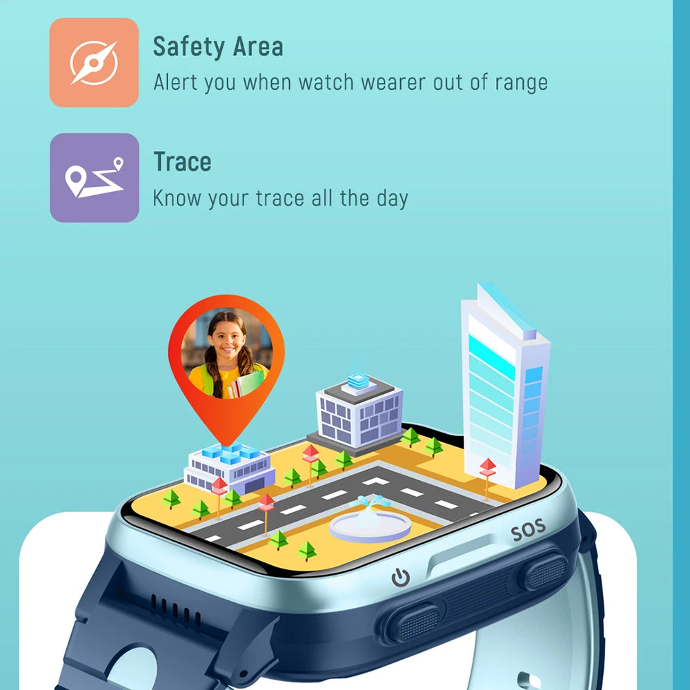 2025 New 4G Kids 1.69inch Smartwatch GPS Tracker SOS HD Video Call Touch Screen Smart Watch Waterproof Call Back Children Watch Oasis Select