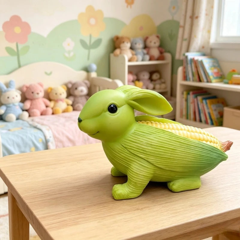 Creative Resin Animal Figurine Corn Rabbit Landscape Statue Art Craft Ornament for Home Garden Yard Outdoor Decor Oasis Select