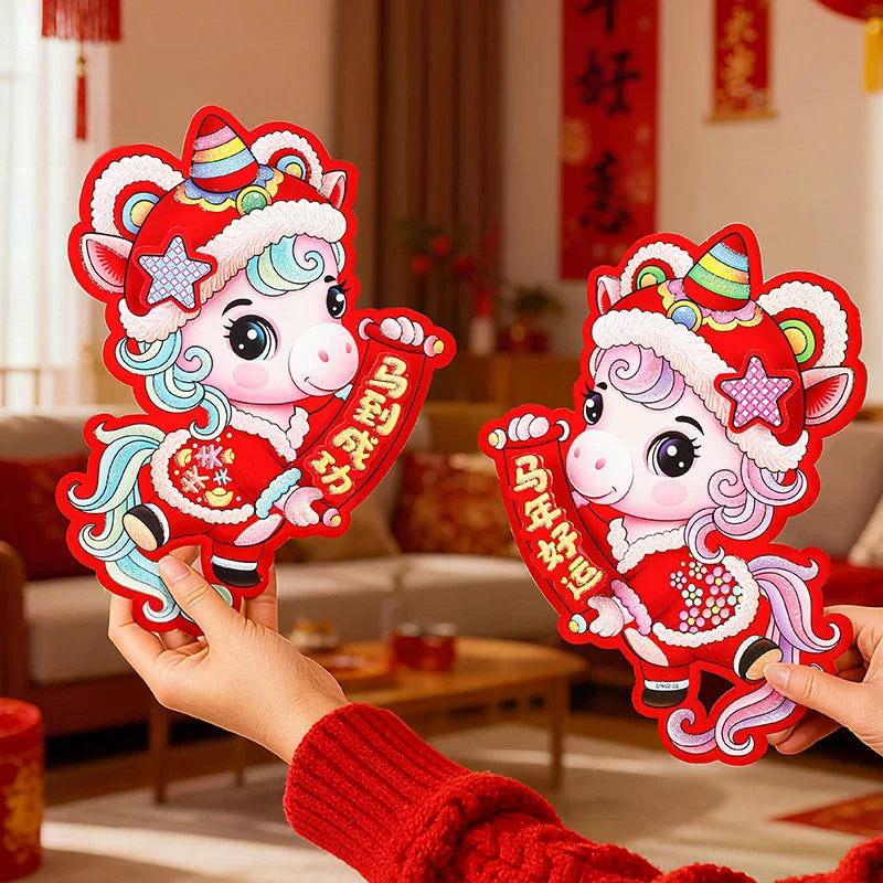 3D Year of the Horse Paper Cutout | Chinese New Year 2026 Decor