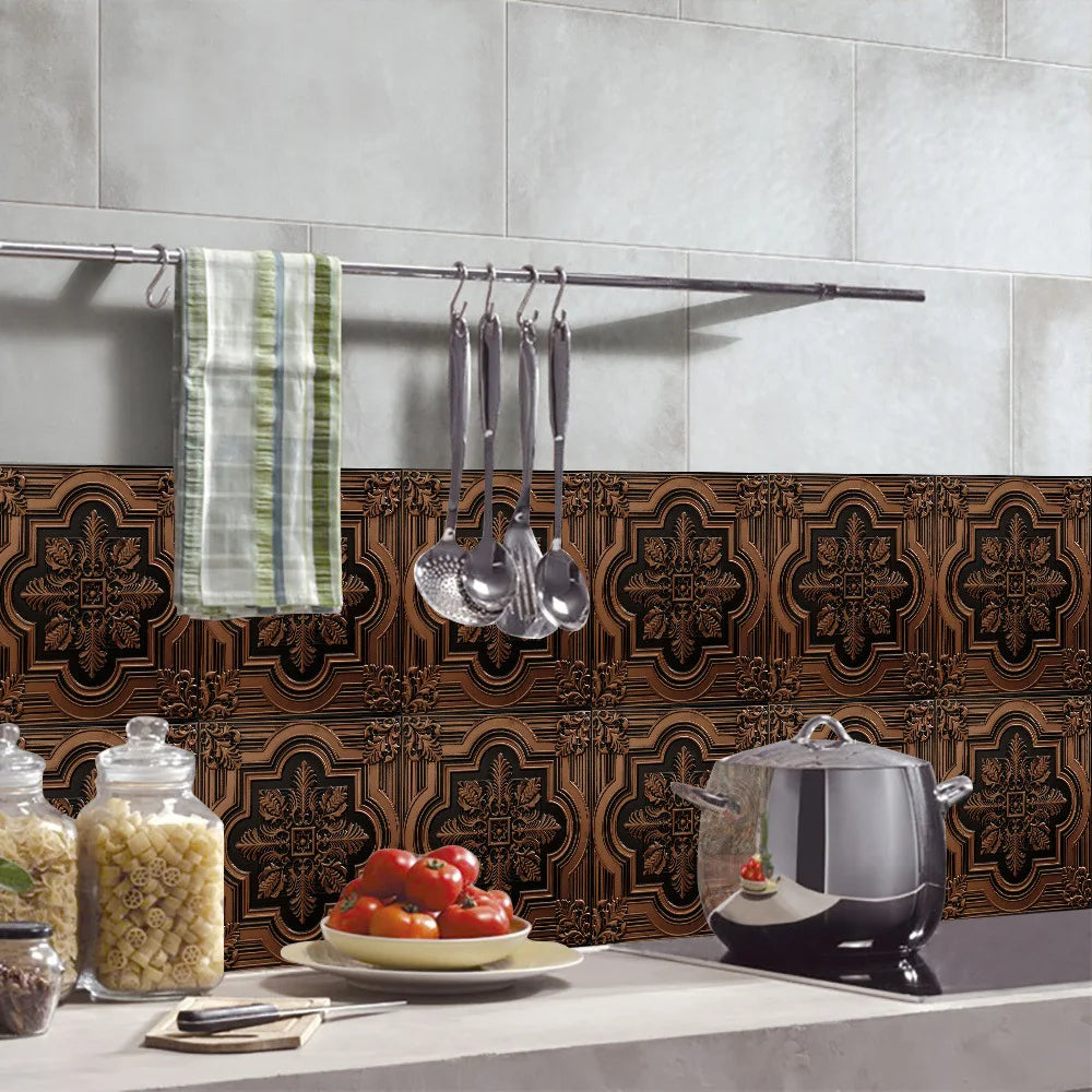 Crystal film covered retro metal pattern ceramic tile paste kitchen bedroom renovation wall paste wall stickers Oasis Select