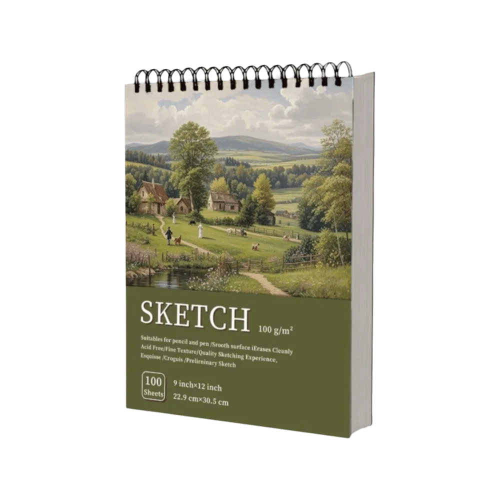 100 Sheets Coil Sketchbook Perforated Pages Easy To Tear Spiral Bound Artist Sketchbook 100gsm Thickened Paper Acid-Free Paper Oasis Select Style-E