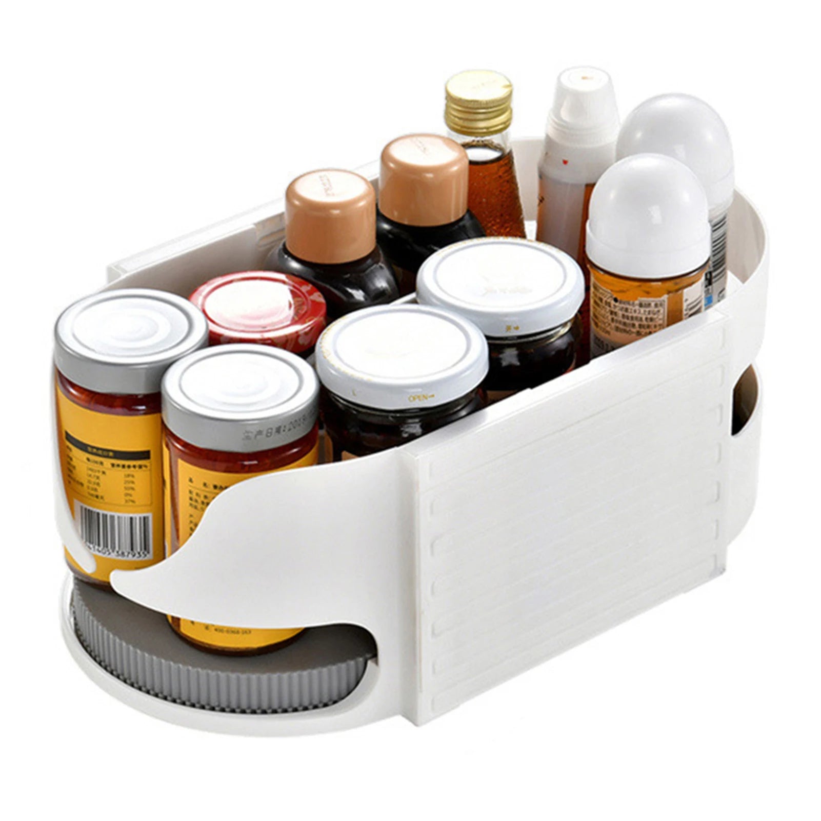 360° Rotating Turntable Organiser – Fridge & Cabinet Spice Rack