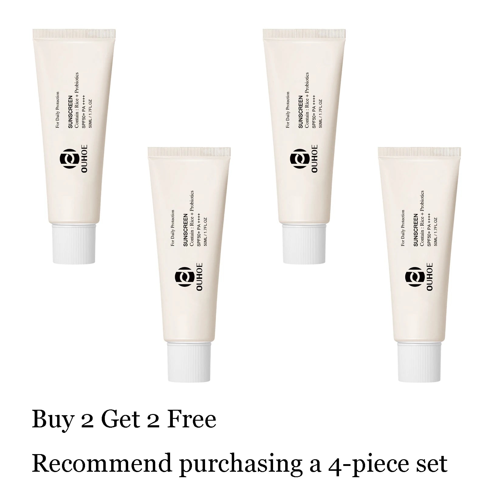 50ML Spf 50 Rice Sunscreen Cream Outdoor UV Protection Moisturizing Soothing Redness Sweatproof Prevent Sunburn Sunblock Lotion Oasis Select buy 2 free 2 United States