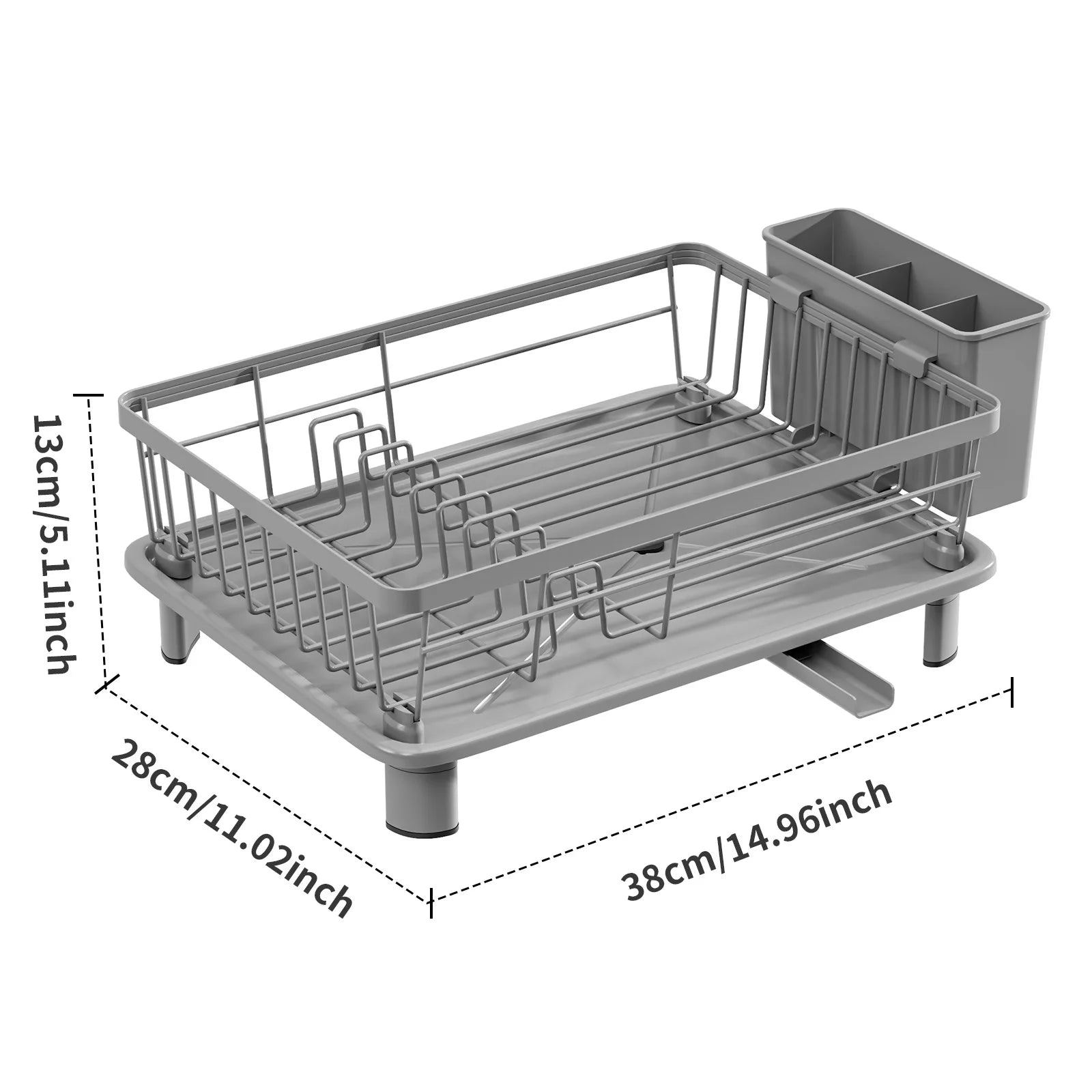 Kitchen Dish Rack Small Volume Dish Rack Sink Multifunctional Tableware Drain Bowl Storage Box Oasis Select grey Small