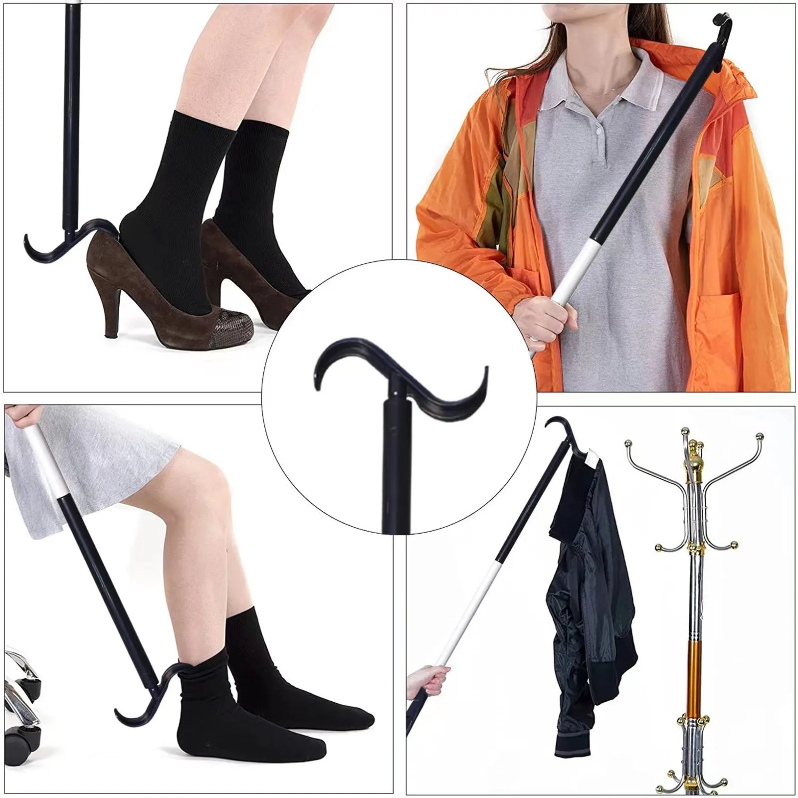 New Shoe Spatula Stainless Steel Long Metal Lifter Shoehorn Luxury Shoe Horn Foldable Shoehorn Portable Oasis Select