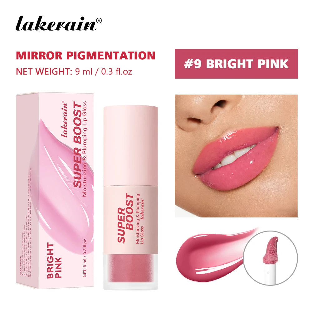 Moisturizing & Plumping Lip Gloss High Shine or Shimmer Finish Long Lasting Hydration Care Fresh Sensation Non-Sticky Lip Gloss Oasis Select Bright Pink