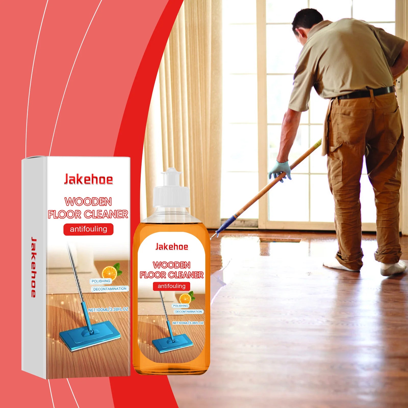 Jakehoe Wood Floor Cleaner & Polish – 100ml Concentrated Floor Cleaner Polish Oasis Select