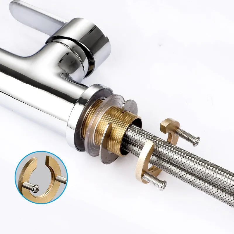 C Type Tap Faucet Anti-loosing Nut Cap Kitchen Fixing Fitting Kit Home Wash Basin Tool Fastening Circlip Washer Fixture Parts Oasis Select