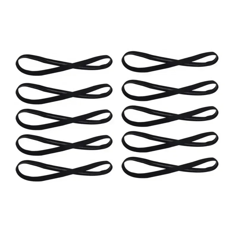 5Pcs Candy Color Women Men Yoga Hair Bands Sports Headband Girls Sport Anti-slip Elastic Rubber Sweatband Football Running Oasis Select 10pcs Black