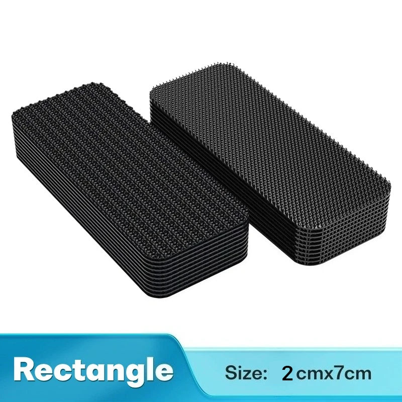 Double Sided Carpet Fixing Stickers High Adhesive Home Car Floor Mats Foot Mats Fixed Patches Anti Skid Grip Tapes Oasis Select Rectangle-20x70 50pairs 100PCS