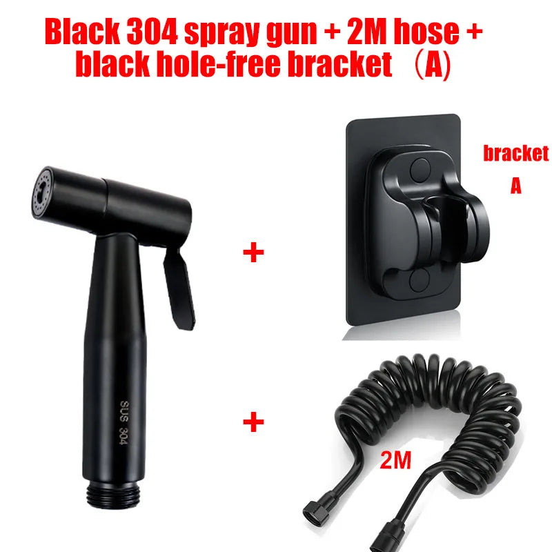 Handheld Bidet Sprayer – 304 Stainless Steel & Angle Valve