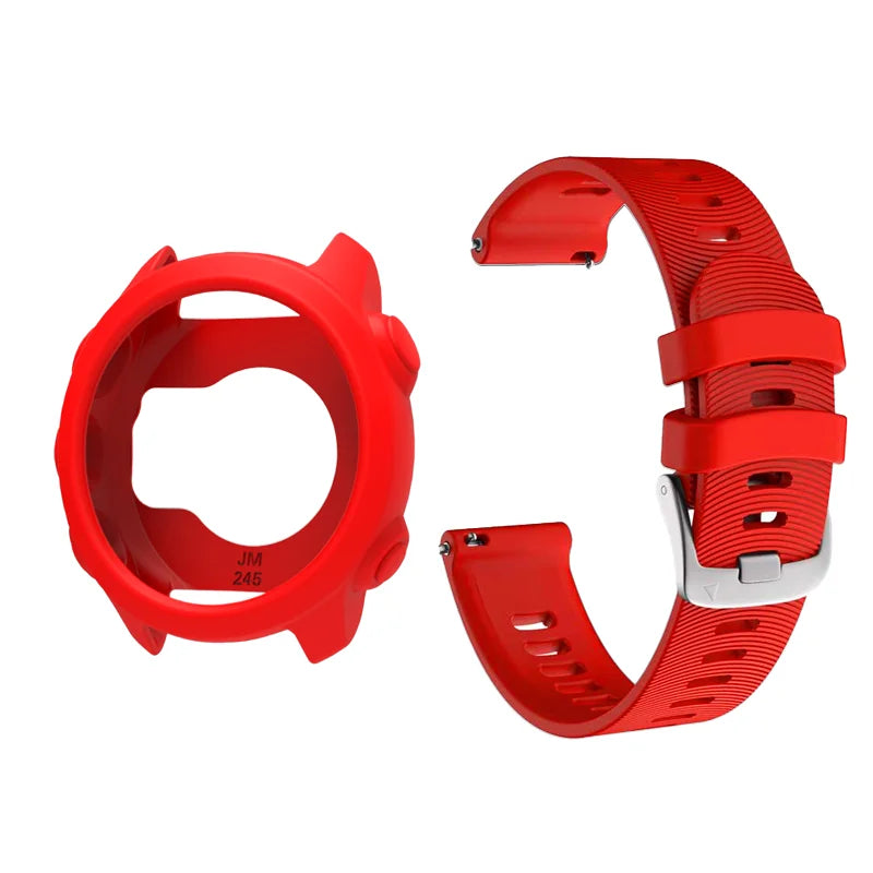 Garmin Forerunner 245 Silicone Case & 20mm Band Combo Watch Band & Case Oasis Select Red