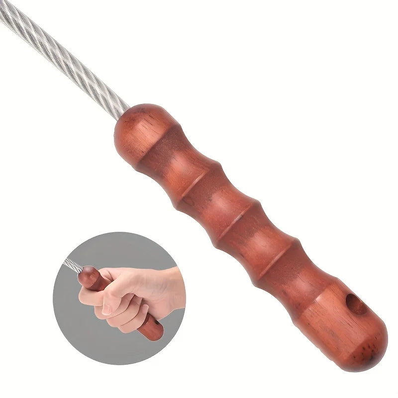 Tactical Whip Wood Handle Emergency Tool Self Defense Aluminum Anti Skid Glass Breaker Emergency Hammer Survival Kit Oasis Select
