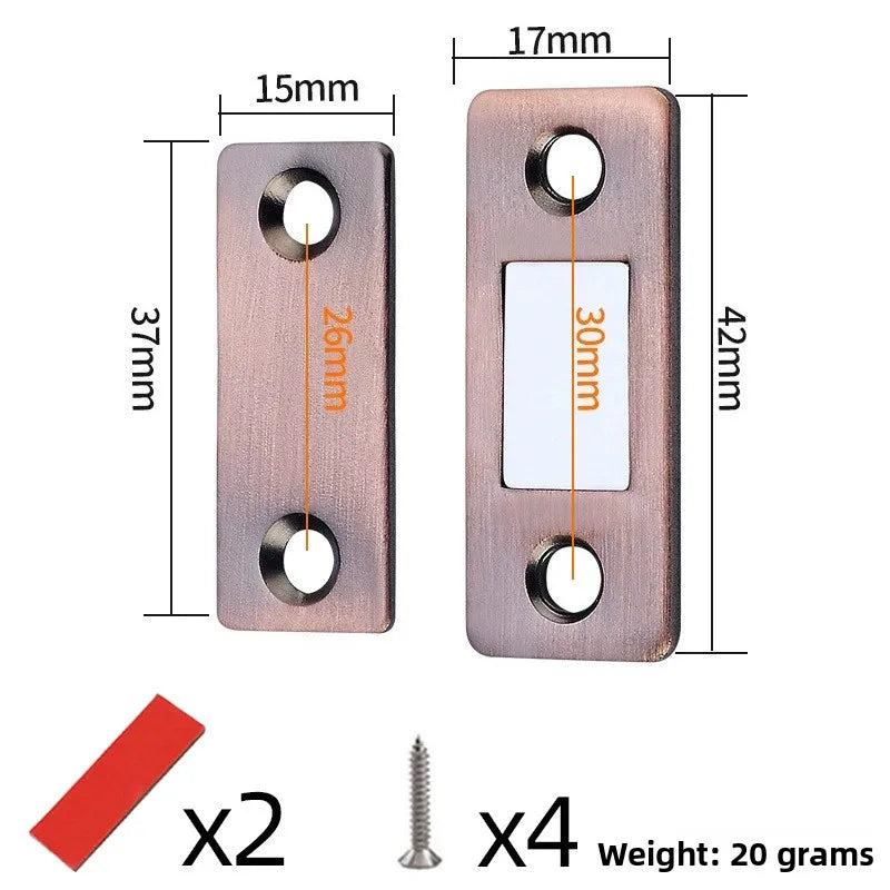 Punch Free Cabinet Catches Strong Magnetic L-shaped Closet Door Closer Ultra Thin Invisible Anti Collision Furniture Hardware Oasis Select H