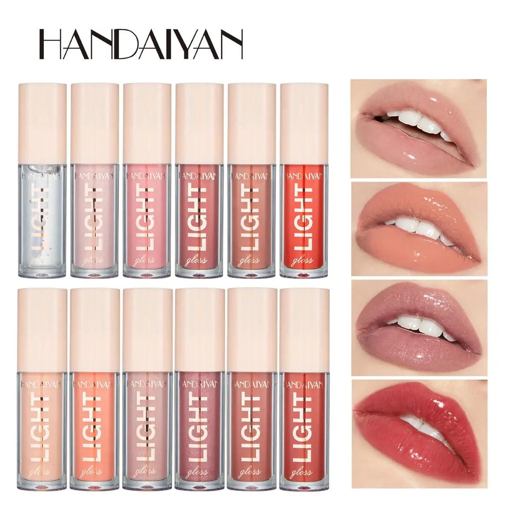 12 Shades Mirror Effect Lip Gloss Moisturizing Long Wear Jelly Honey Lip Balm Women Makeup Cosmetic Plumping Glossy Oasis Select