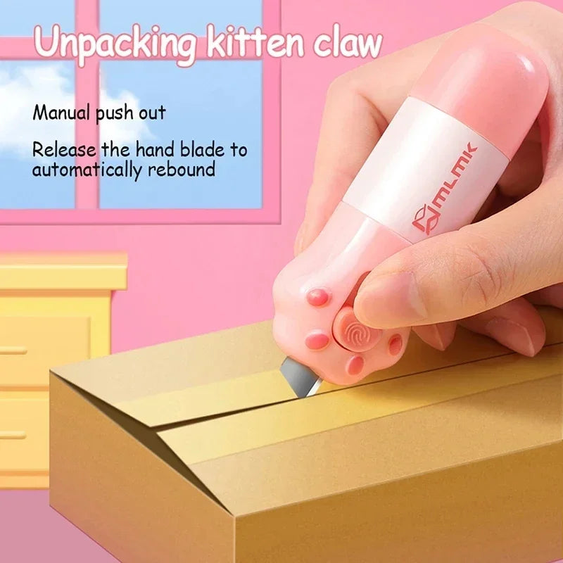 Cat Paw Thermal Paper Correction Fluid with Knife Parcel Box Opener Home Anti Peep Identity Information Privacy Protector Eraser Oasis Select