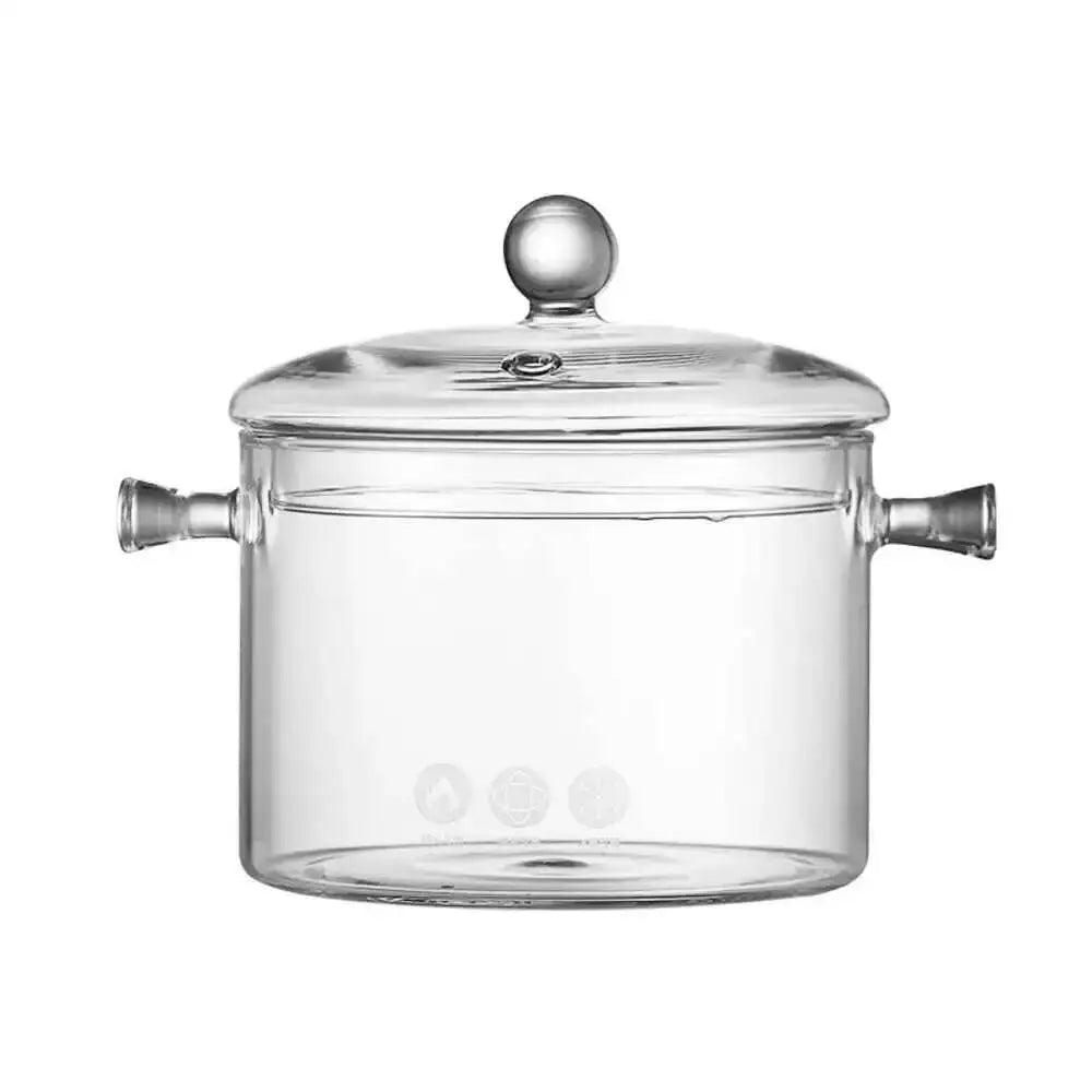 Glass Saucepan Stove Pot Transparent Borosilicate Glass Cooking Pot Stockpot Heat Resistant Boil Water Noodles Bowl Soup Cooker Oasis Select
