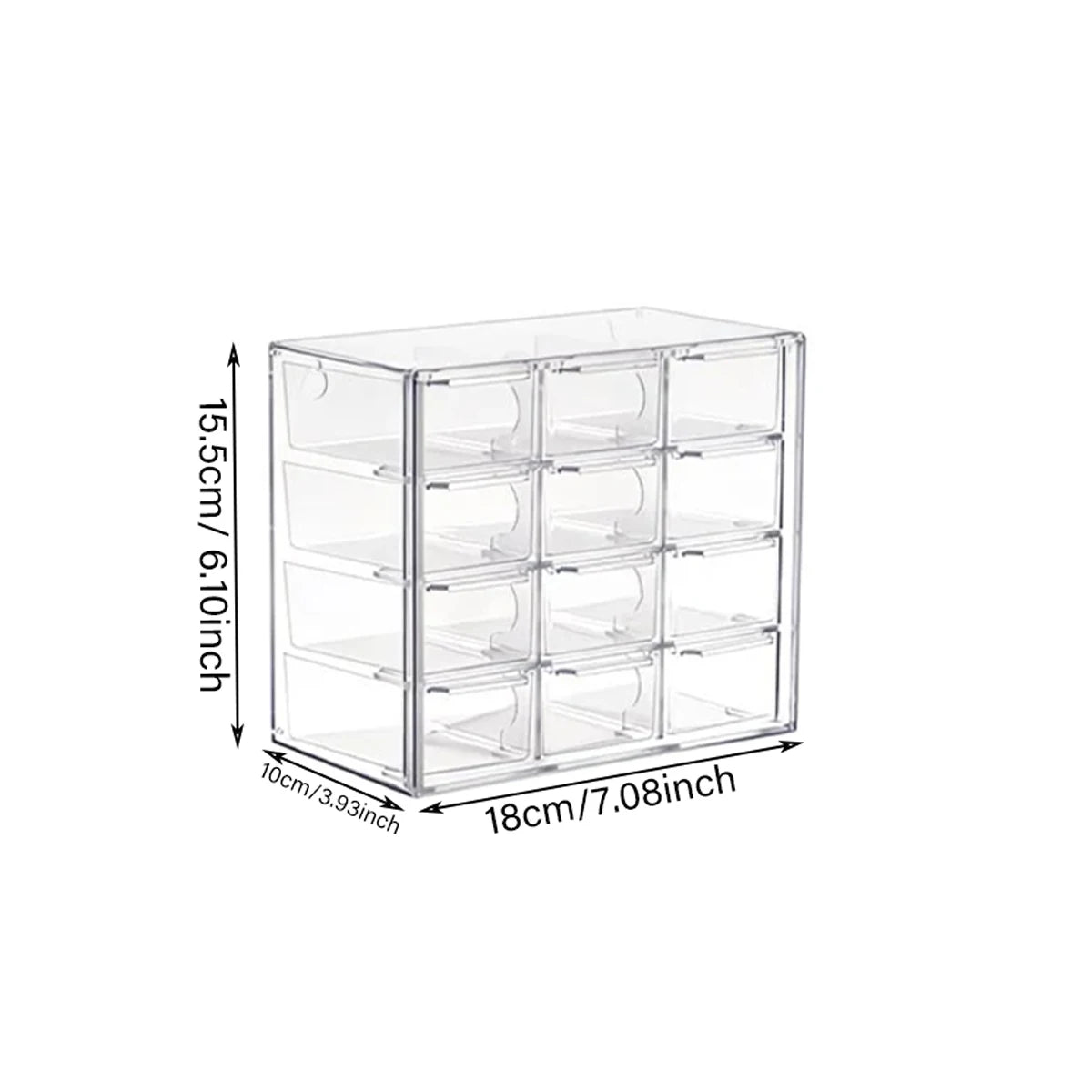 1pc drawer style 6-grid/9-grid/12 grid bracelet jewelry storage box desktop jewelry stationery lipstick dustproof storage box Oasis Select 12grids-Transparent