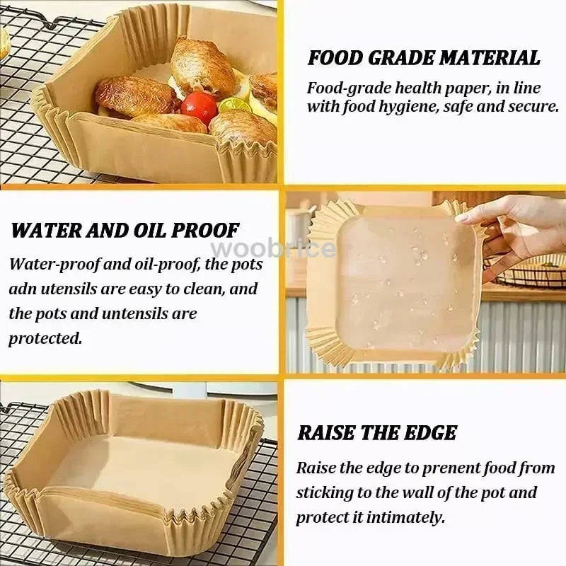 Paper Fryer Air 23 Cm Air Fryer Oven Paper Accessories Airfryer Baking Paper Extra Large Thickened Disposable Liner Square Round Oasis Select