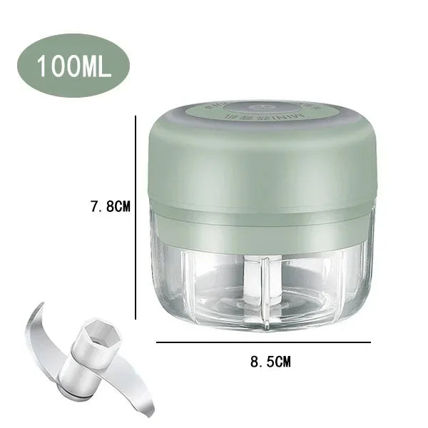 2026 Hot Sale！USB Portable 100/250ML Electric Meat Grinder Vegetable Chopper Mini Garlic Masher Kitchen Food Crusher Gadgets Oasis Select 105-Green100ml