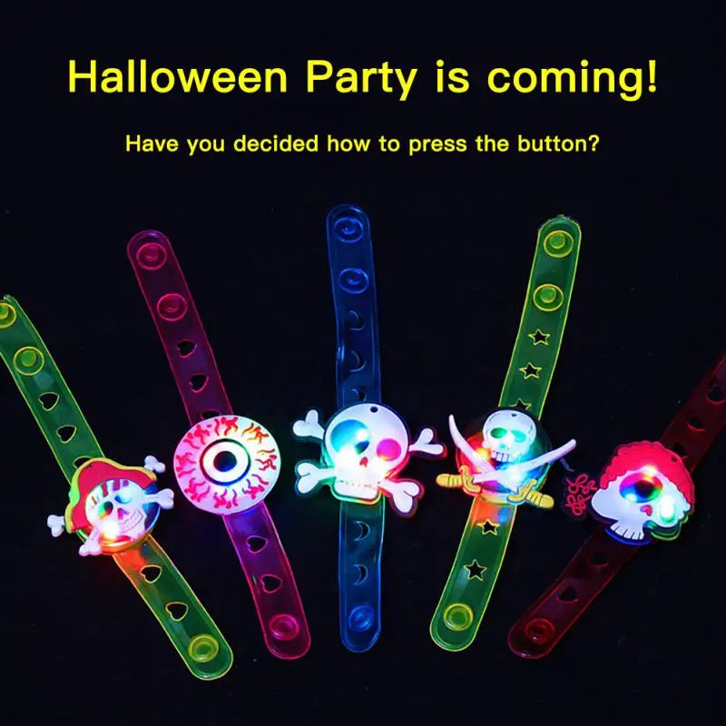 12-120PCS Halloween LED Glow Pumpkin Ring Light Up Wristband Necklace Watch Set Christmas Party Favor Accessories for Rave Night Oasis Select
