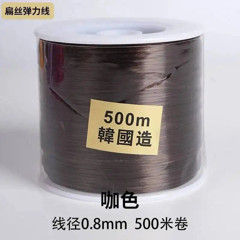 500M 0.8mm Flat Crystal Elastic Thread Bracelet String Leather Band Rope Wearing Bracelet Elastic Thread Buddha Bead Thread Oasis Select 11 0.8mm 500m