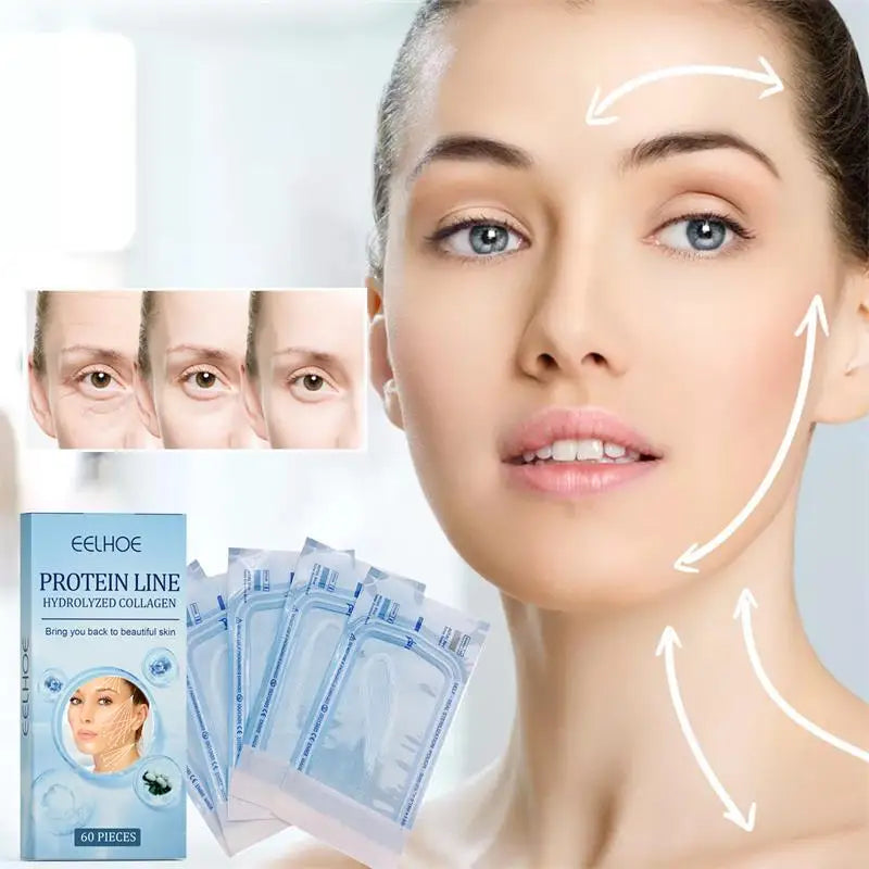60Pcs Gold Protein Line Fade Wrinkle Firming Facial No Needle Absorbable Smoothing Hydrolyzed Collagen Thread Serum Oasis Select