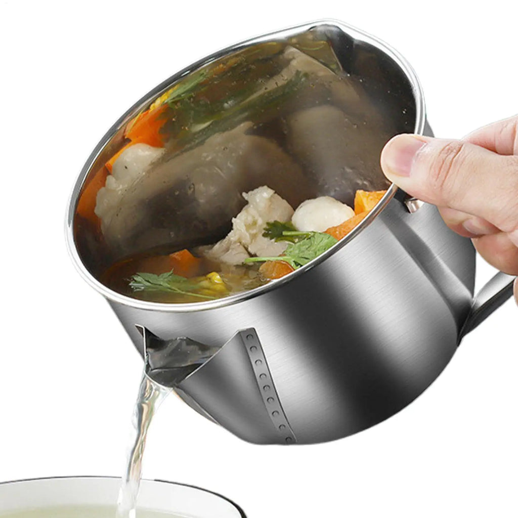 Fat Separator for Cooking Multifunctional Grease Separator Fat and Gravy Separator Strainer Stainless Steel Gravy Oil Grease Oasis Select