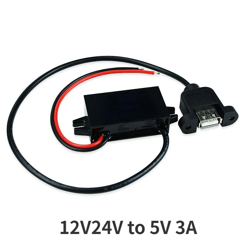 12V24V to 5V 3A 5A Micro Mini USB Step Down Voltage Power Supply Output Adapter Heat Auto Protection DC DC Car Power Converter Oasis Select USB Male with ear 12V24V 5V|China Mainland