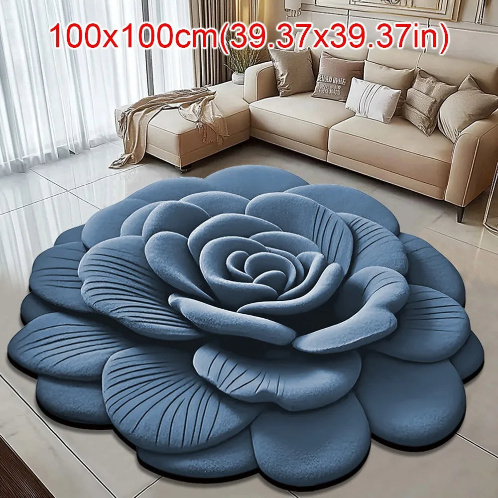 Peony Flower Shaped Non-Slip Floor Mat | Soft Absorbent Rug