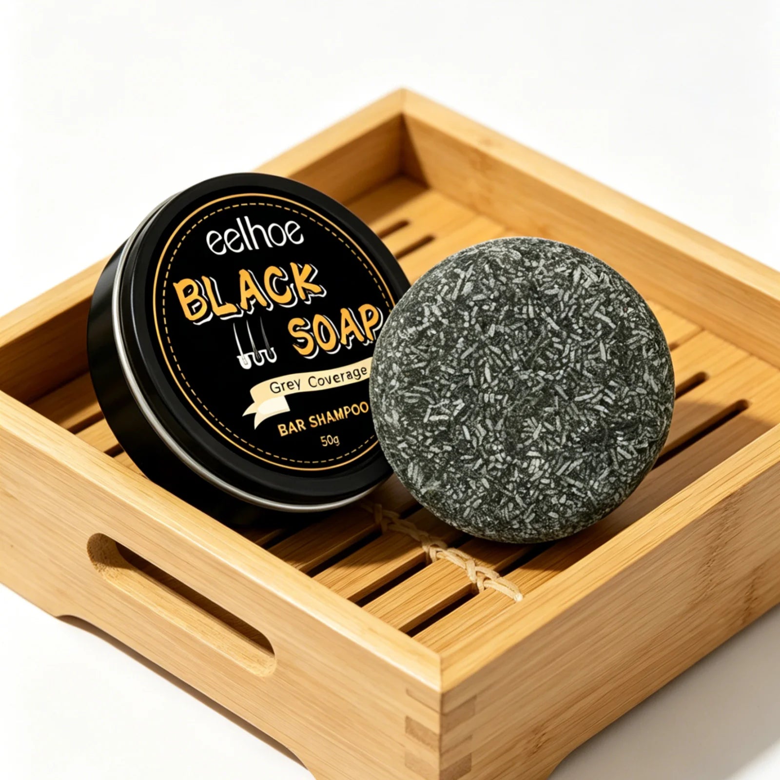 EELHOE Black Soap Natural Shampoo Bar – Gray Hair & Deep Nourish Natural Shampoo Bar Oasis Select