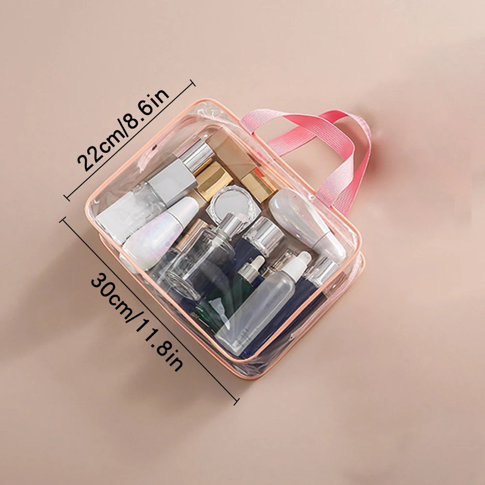 Transparent PVC Makeup Bag – Waterproof Travel Organizer