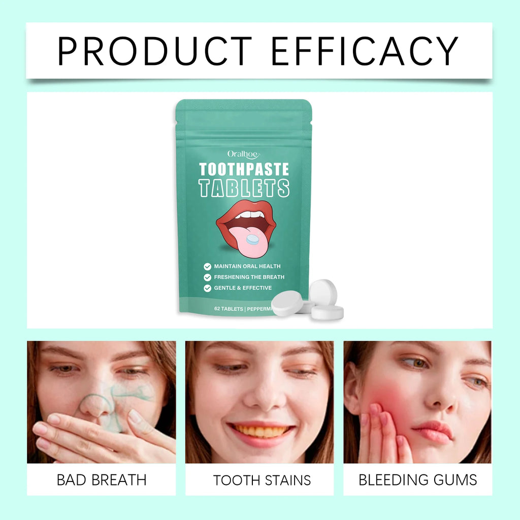 Oralhoe Jasmine Toothpaste Tablets – Fresh Breath & Whitening 62pc