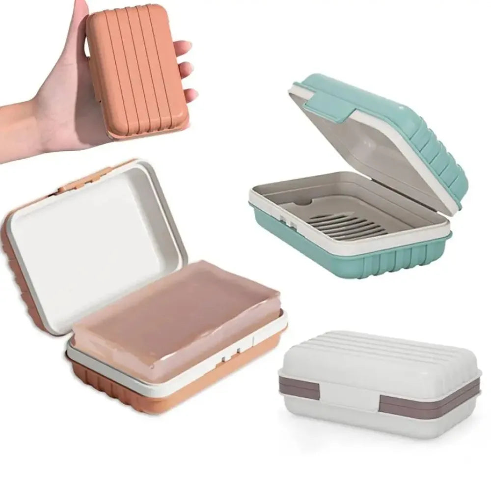 Compact Soap Dish with Lid Keeps Dry for Bathroom Travel Home Essentials Soap Holder Tray Bathroom Accessory Container Oasis Select