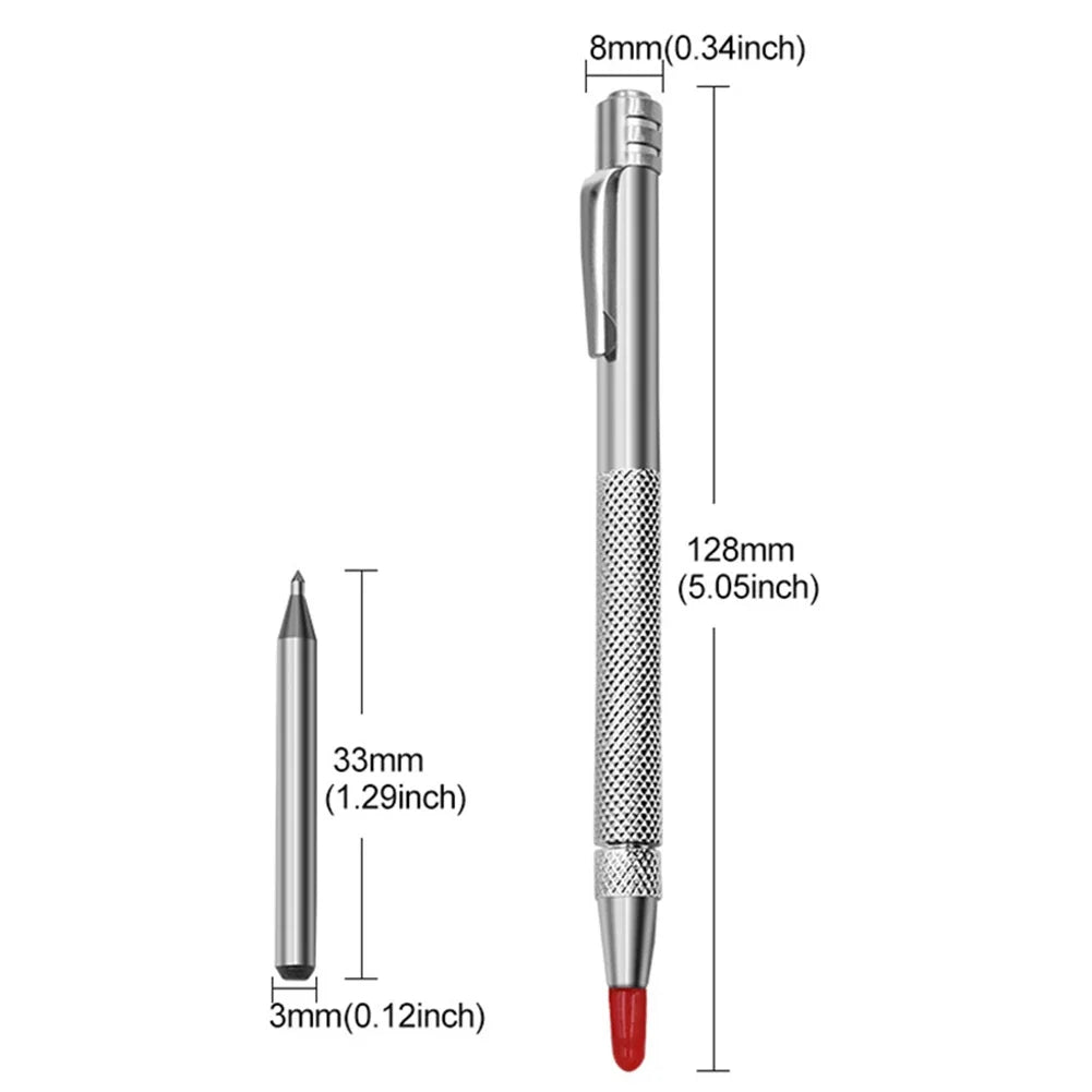 11PCS Alloy Scribe Pen Carbide Scriber Pen Metal Wood Glass Tile Cutting Marker Pencil Metalworking Woodworking Hand Tools Oasis Select