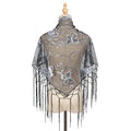 Casual Lace Flower Lace Scarf Shawl Thin Cute Sweet Headscarf Shawl Vintage Bandanas for Women Photography Oasis Select Silver