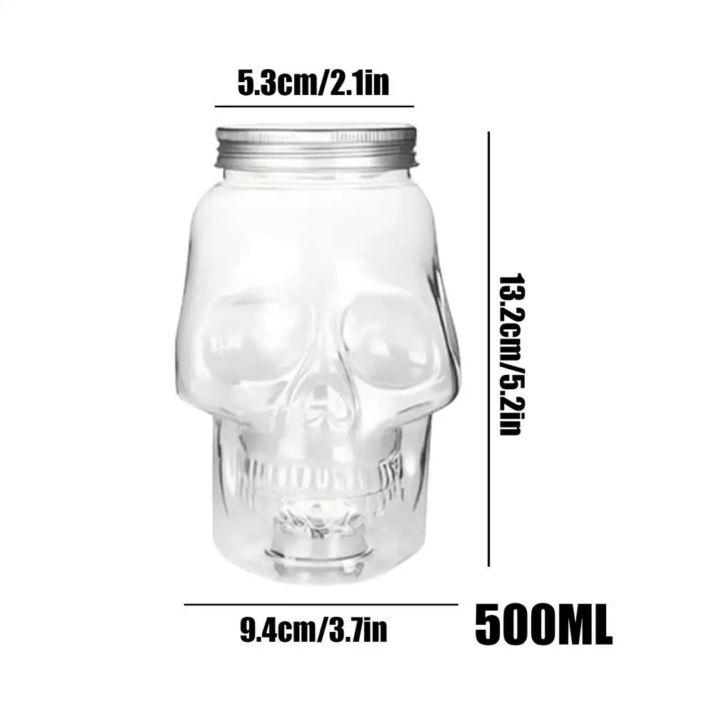 500ml/800ml Reusable Spooky Decor with Lid Skull Jars Skull Salt Container for Bathroom Picnic Tabletop Baking Dining Cooking Oasis Select 500ml