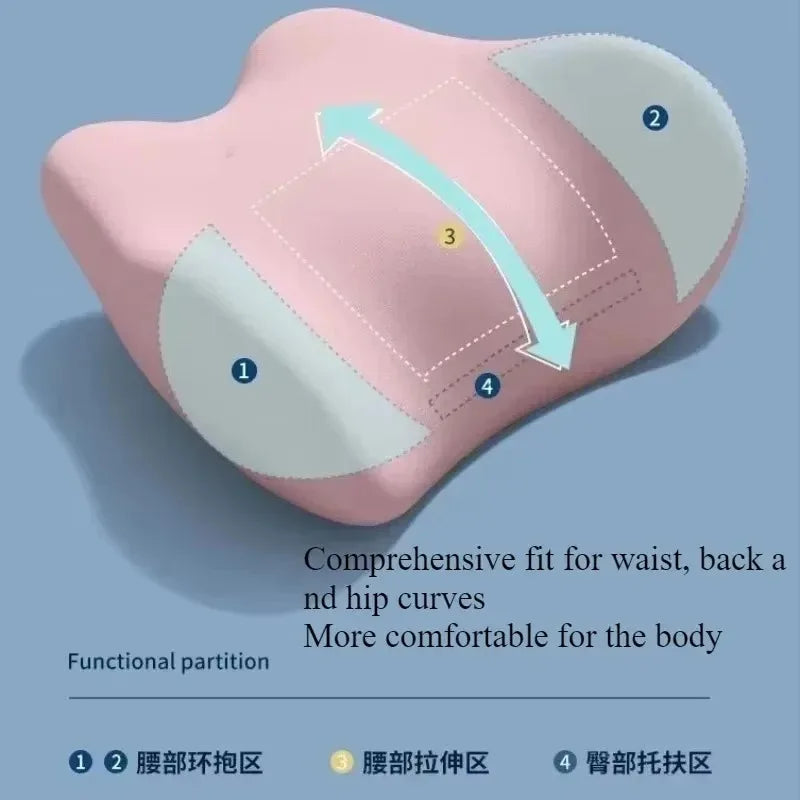 1pc Multifunctional Lumbar Support Pillow, Office Chair Back Cushion & Bed Sleeping Waist Pad, Flat Back Support for Sitting Oasis Select