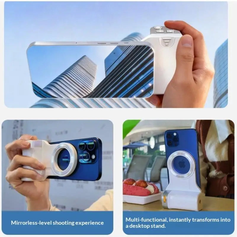 1pc Magnetic Phone Grip with Bluetooth Remote Shutter for Photography Zoom Handheld Stabilizer for Phone Oasis Select