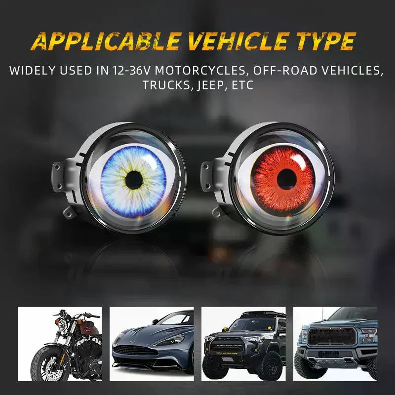 Car Devil Eye LED Headlight 6 Low Light Modes Control The Atmosphere In The Car Universal Motorcycle Lens Headlight Oasis Select