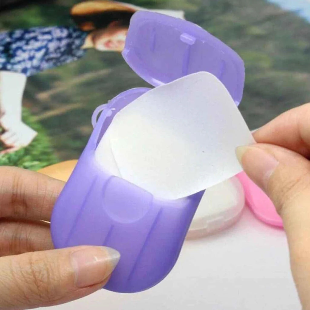 20/60/120sheets portable sanitary soap sheets with storage box, disposable, suitable for school, outdoor activities, travel Oasis Select