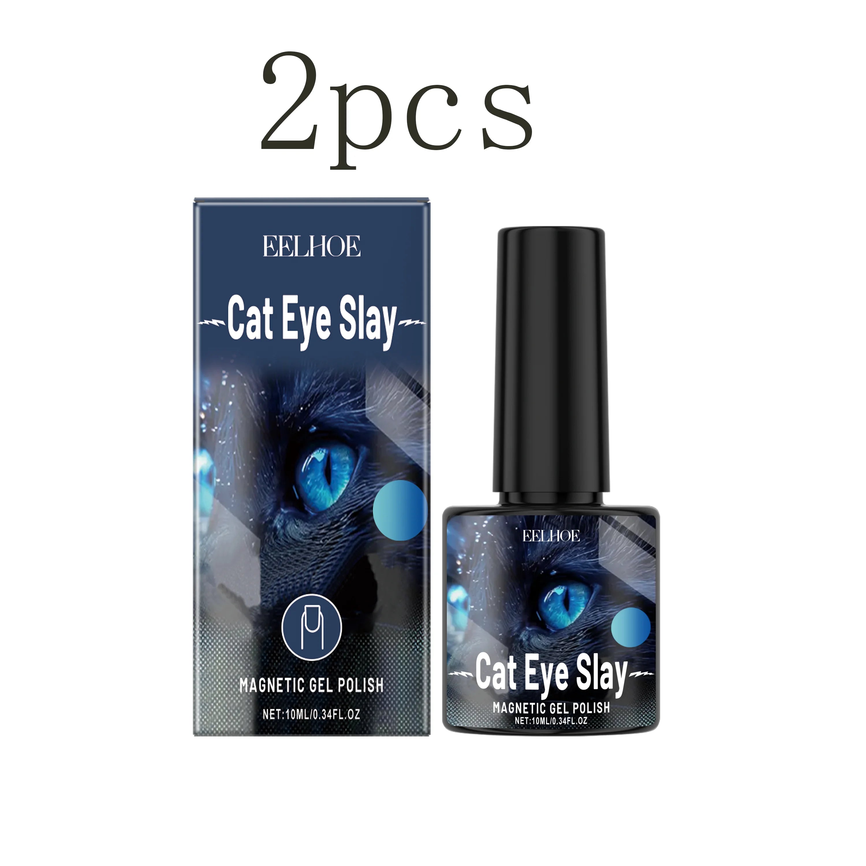 eelhoe Blue-Black Cat Eye Nail Polish – Water-Based Shimmer