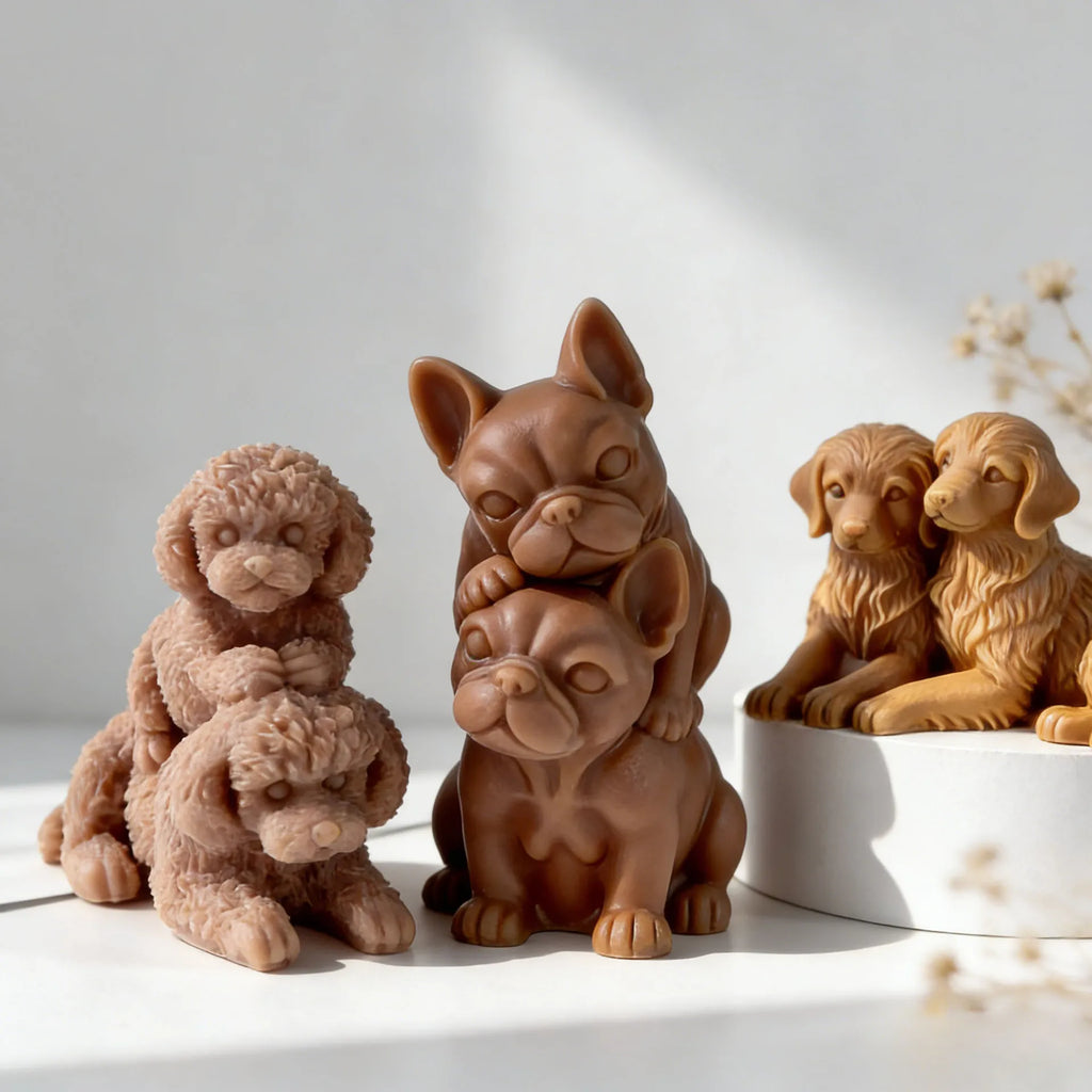 Stackable Puppy-Shaped Candle Silicone Mold DIY Teddy Bear Dog Plaster Ornament Mold Oasis Select