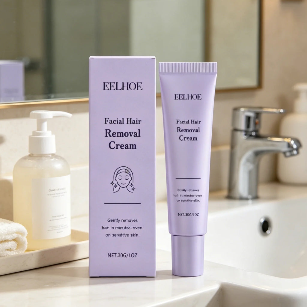 EELHOE Facial Hair Removal Cream – Painless & Gentle Facial Depilatory Cream Oasis Select
