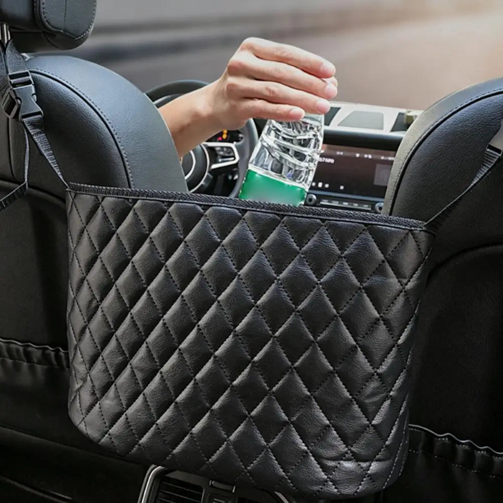Car Seat Middle Hanger Storage Bag Pu Leather Large Capacity Handbag Holder Between Seats Tissue Water Cup Pocket Organizers Oasis Select