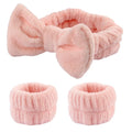 Cute Plush Wristband Hair Tie Makeup Mask Moisture Proof Sleeve Cover Hair Ring Headphone Women Oasis Select Pink