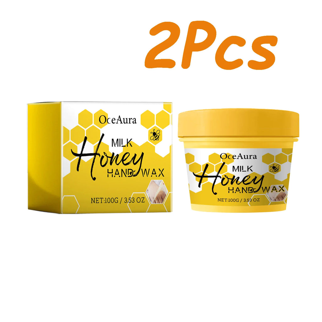 Milk Honey Hand Wax Moisturizing Nourishing Hand Mask Tender Skin Improve Drying Dull Cracked Skin Brightening Hand Care Oasis Select 2 x 100g Boxed
