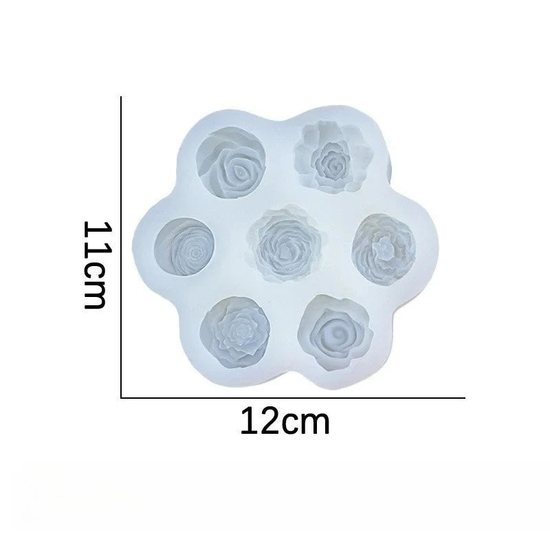 Mini Rose Flower Silicone Candle Mold 3D Succulent Cactus Flower Chocolate Fudge Pastry Baking Mold DIY Candle Soap Crafts Oasis Select A